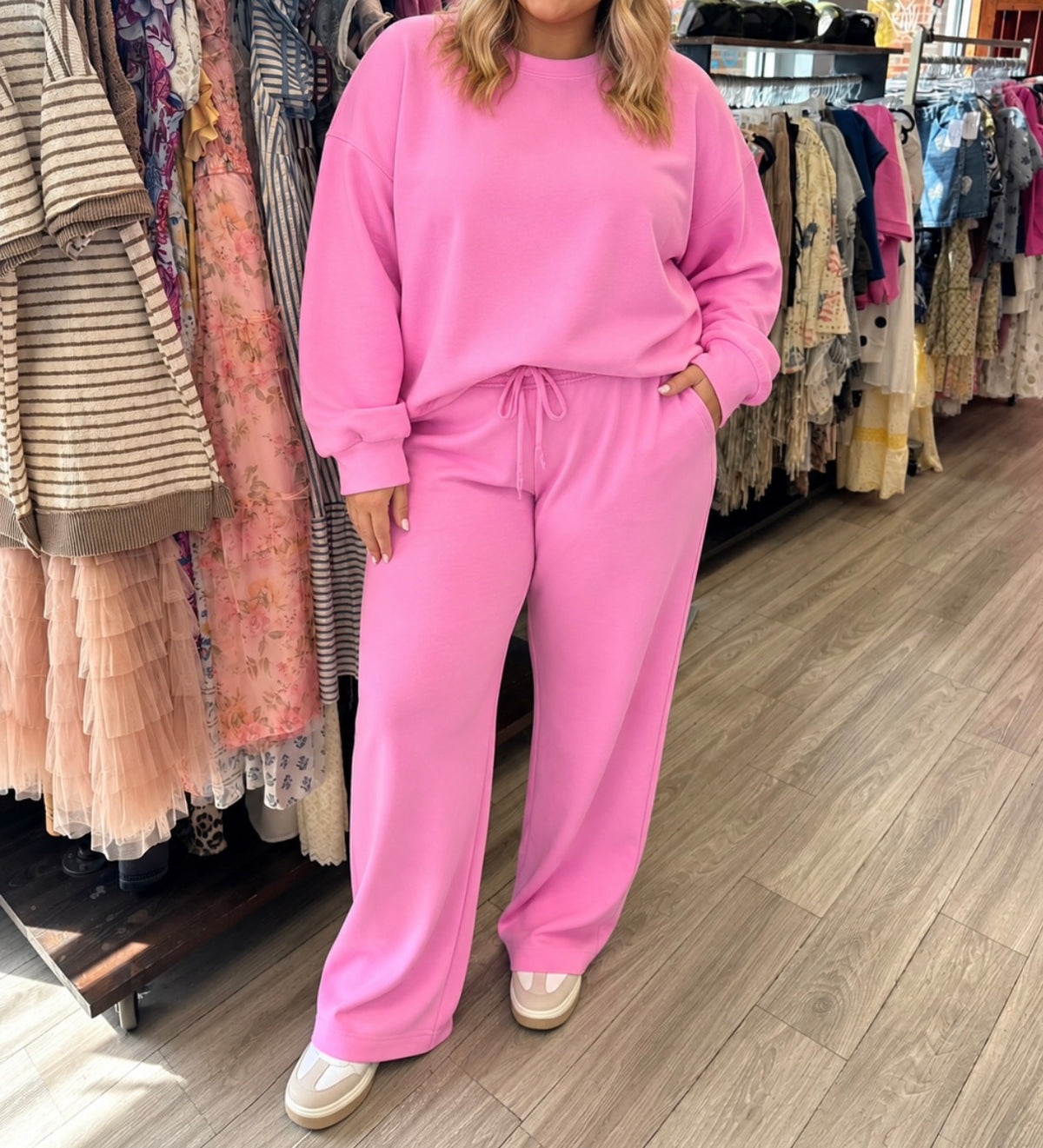 Pink Sweatshirt Set Curvy
