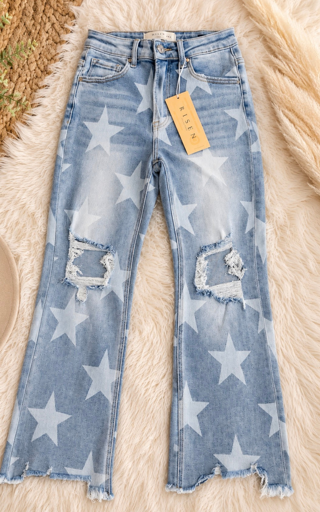 Risen Distressed Star Jeans