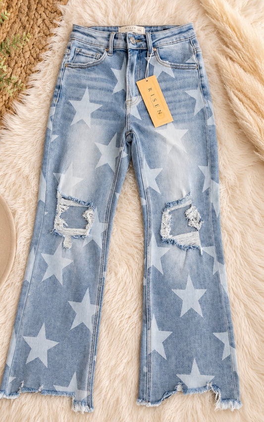 Risen Distressed Star Jeans