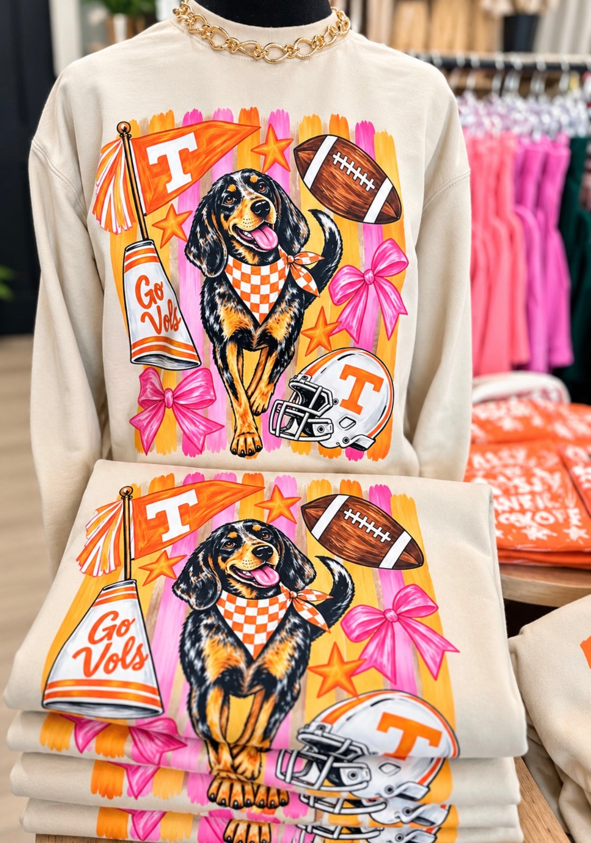 Smokey Pink & Orange Crewneck